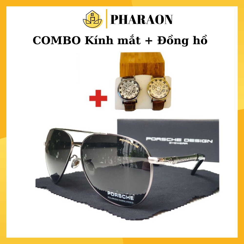 COMBO KÍNH MẮT NAM CAO CẤP PORSCHE DESIGN + ĐỒNG HỒ MCY KCY - Kính Thời Trang Nam 2020 - Dells Store Chính hãng chính h