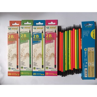 Bút chì 2B Joyko 9999 - 4 màu dạ quang