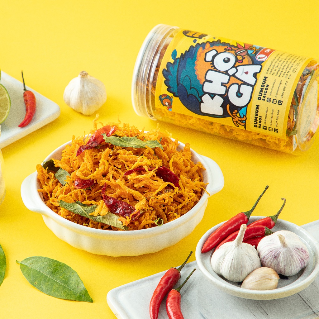 Khô gà lá chanh xé cay DumBum đồ ăn vặt Hà Nội size nhỡ nhỏ
