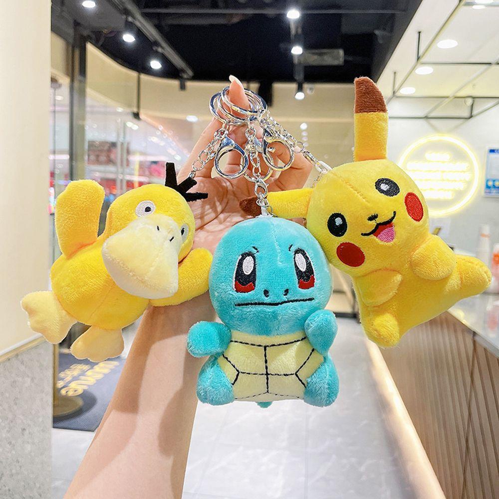 Aron1 Móc Khóa Hình Pikachu Nhồi Bông Sáng Tạo Giá Đỡ