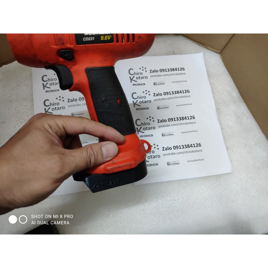 Đế chuyển pin máy khoan, vit Black Decker 9.6V NiCD sang dùng hộp pin cài Makita LXT
