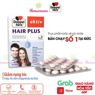 Aktiv Hair Plus - Hỗ trợ giảm rụng tóc, hói đầu, tóc gãy rụng cho nam, nữ - nhập khẩu Doppelherz từ Đức
