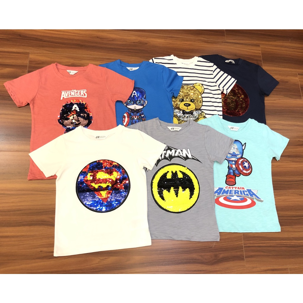 ÁO THUN KIM SA NHIỀU MẪU CHO BÉ TRAI 3-10T