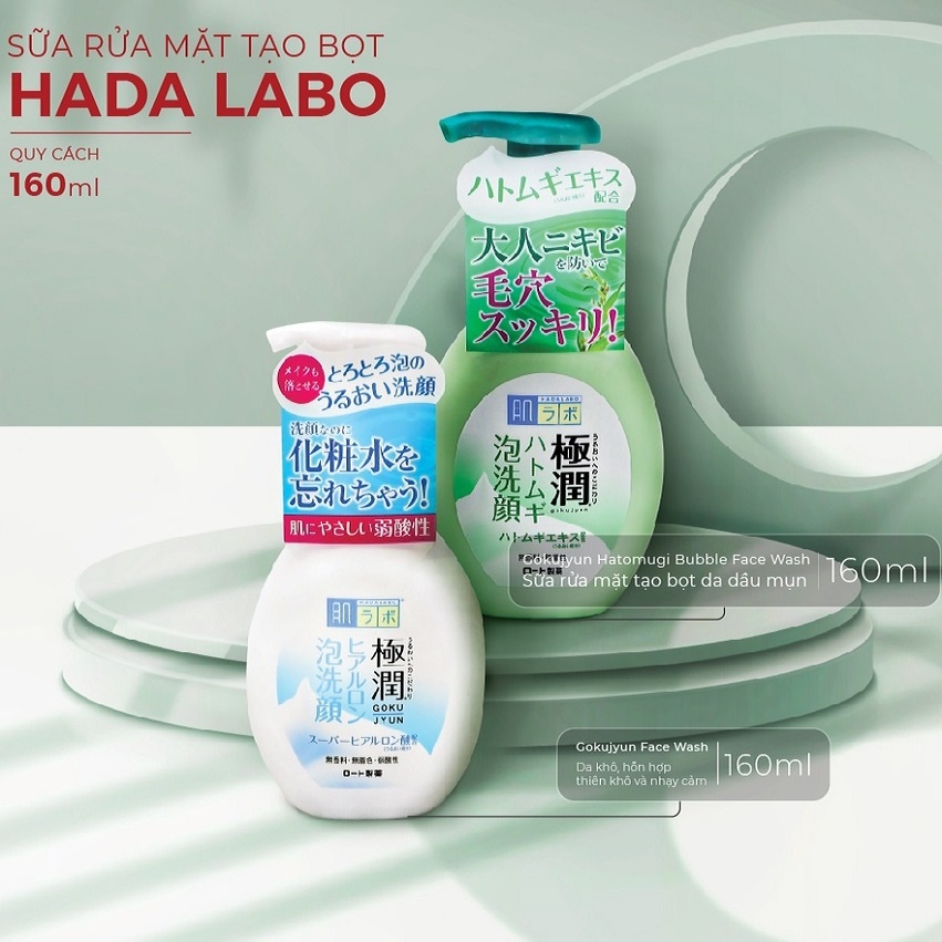 Sữa rửa mặt tạo bọt Hada Labo Nhật Bản - Chai 160ml