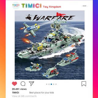 [LG049] Đồ chơi lego chiến hạm, phản lực WARFARE '6IN1" xếp hình cho bé