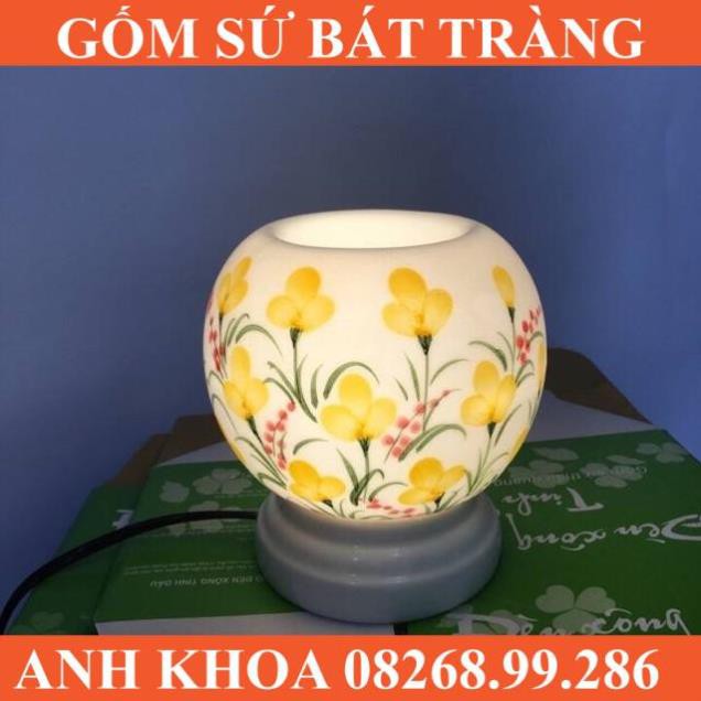 Đèn tinh dầu hoa Bát Tràng - Gốm sứ Bát Tràng Anh Khoa