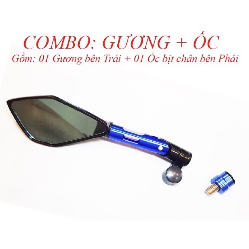 Combo gương 5 cạnh trái cộng ốc kiểng nhôm bên phải!!!