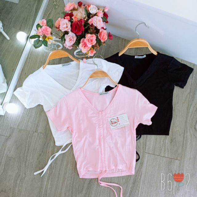 LH39- Áo croptop body dây rút ngực sexy