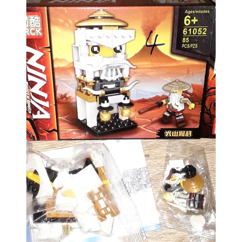 Lắp ráp 1 hộp LegoNinja Lò luyện võ Ninja 61052 có nhiều chi tiết bằng nhựa