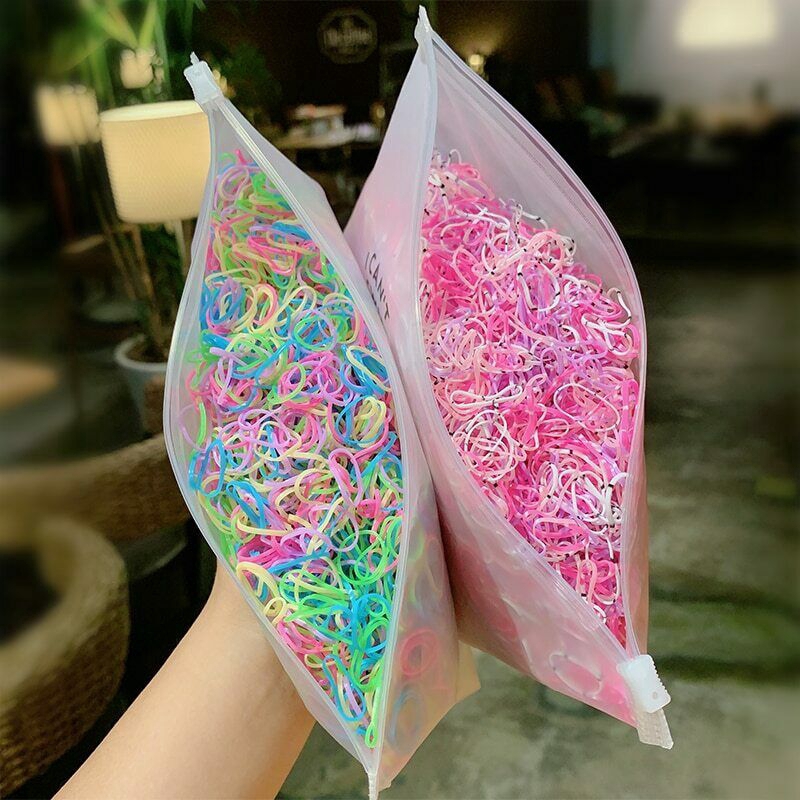 Set 1000 dây buộc tóc co giãn nhiều màu phong cách Hàn Quốc