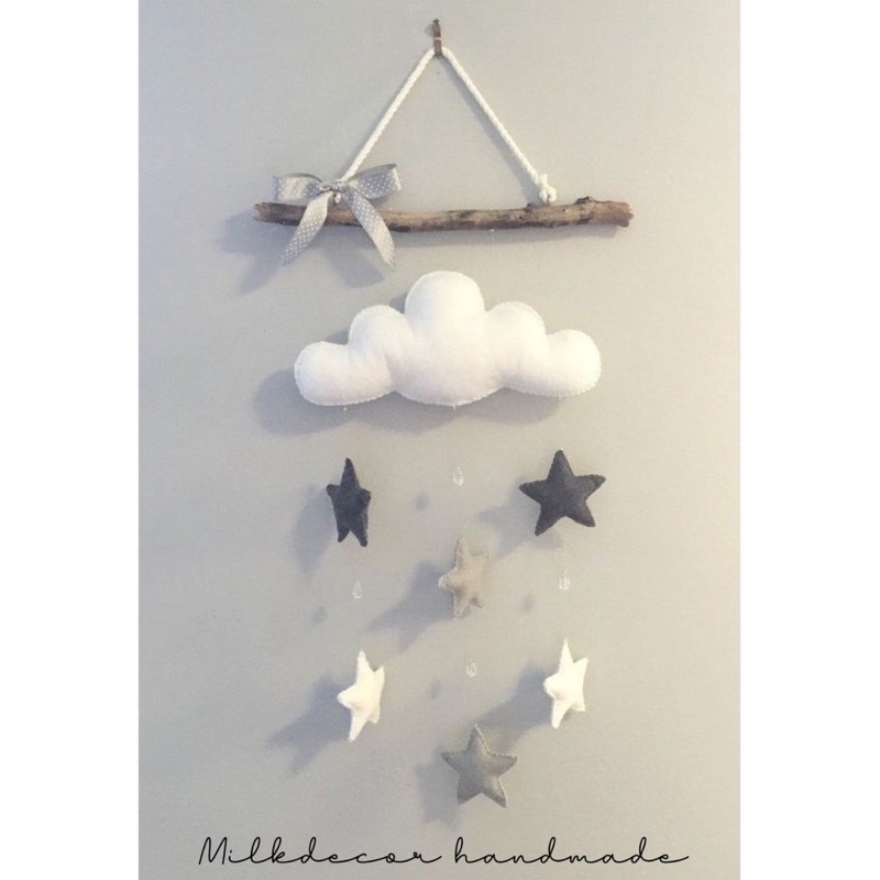 (Lung Linh) Đám Mây, Ngôi Sao Treo Tường Trang Trí Phòng Ngủ Mk09