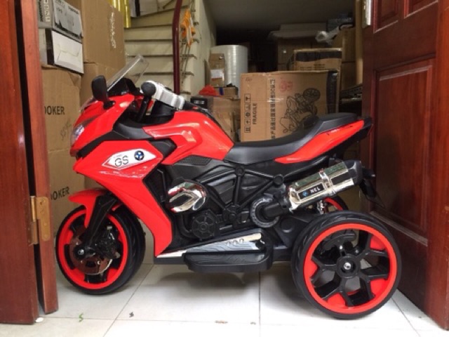 Xe máy mô tô điện 3 bánh NEL-GS1200 đồ chơi cho bé bảo hành 6 tháng (Đỏ-Xanh-Trắng)