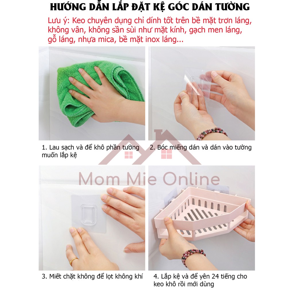 (GIÁ SỈ ) Kệ góc nhà tắm, nhà bếp bằng nhựa, dán tường siêu chắc