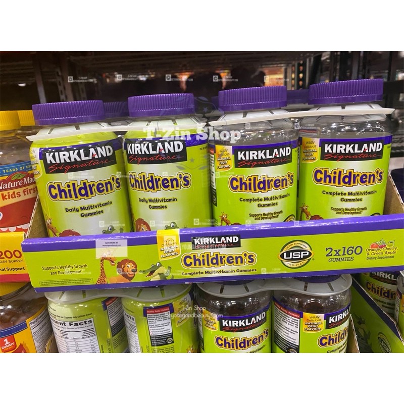 Mẫu mới kẹo dẻo KIRKLAND CHILDREN’S COMLETE MULTIVITAMIN GUMMIES 160 viên