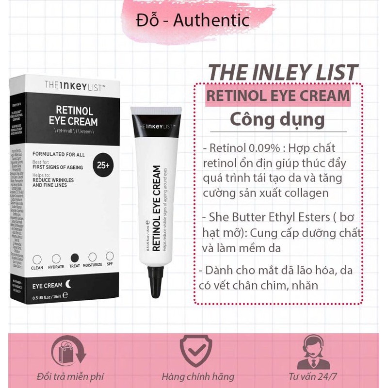 [Bill US] Kem dưỡng mắt Retinol eye cream-THE INKEY LIST