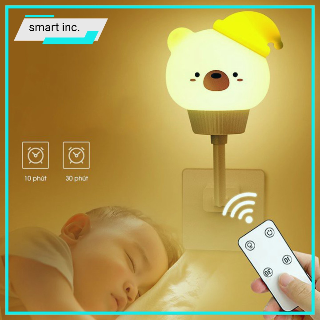 Đèn Led Ngủ Cho Bé Hình Thú Cảm Biến Chạm Tự Sáng Sạc Pin USB Dễ Thương Cute