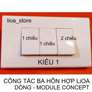 Công tắc 1 chiều- 2 chiều lioa với mặt module concept.