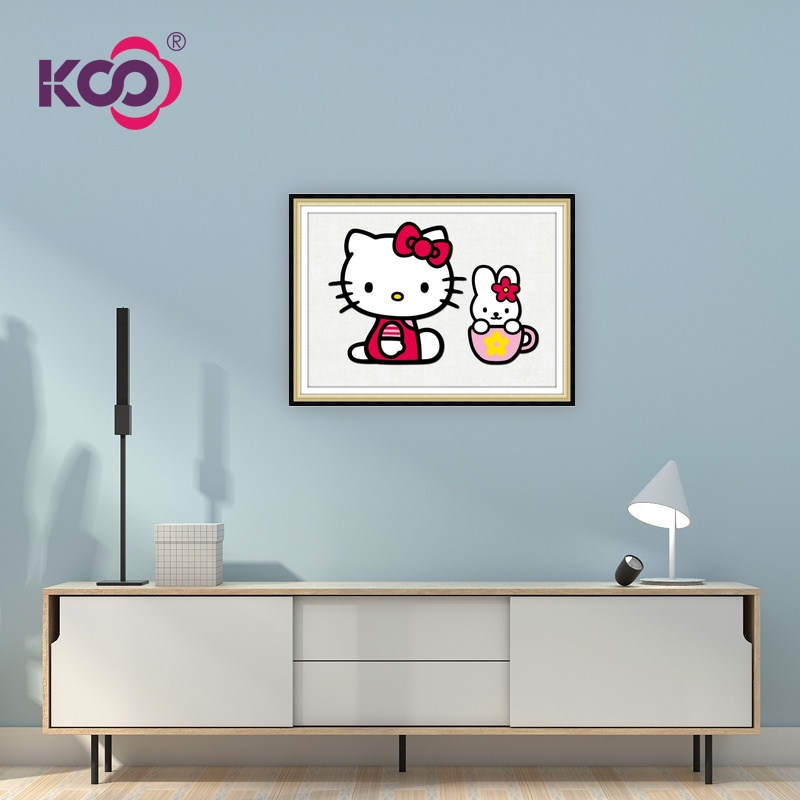 Bộ Tranh Đính Đá 5D Tự Làm Hình Doraemon Hello Kitty Hoạt Hình Trang Trí Nhà Cửa
