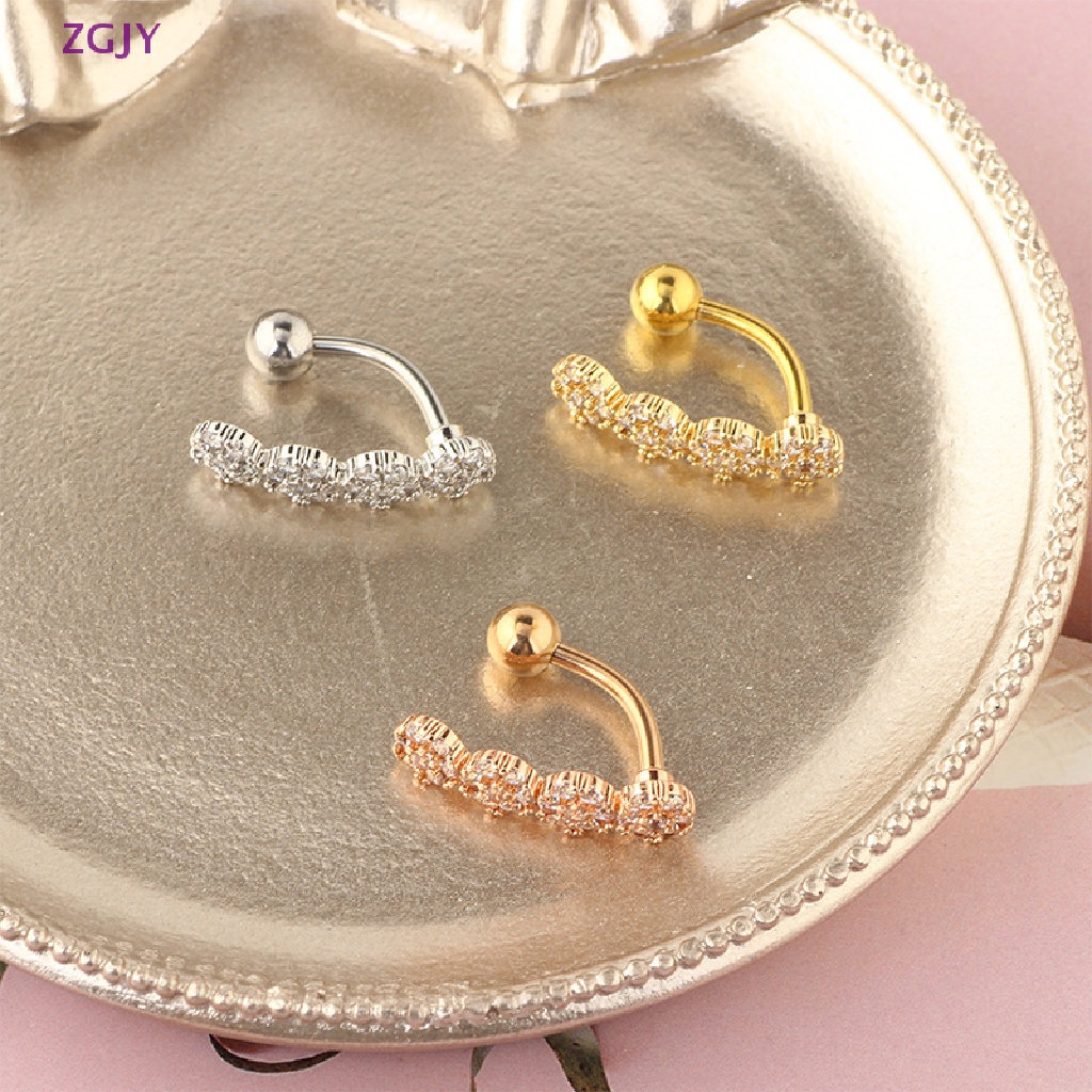 Khuyên Rốn Bằng Thép Không Gỉ Hình Hoa Đính Đá Thời Trang Cho Nữ Mới