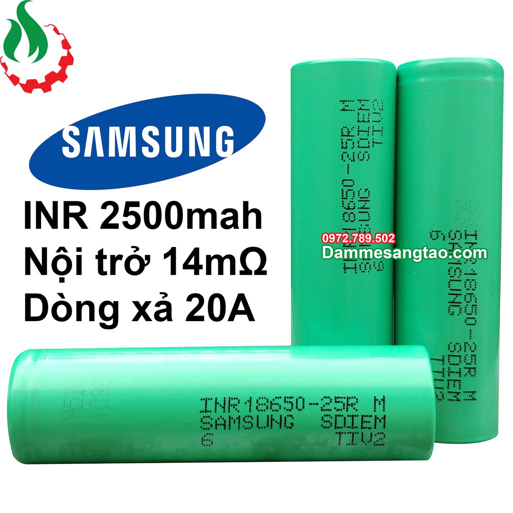 DMST Cell pin 18650 Samsung 25RM 2500mah xả 20a