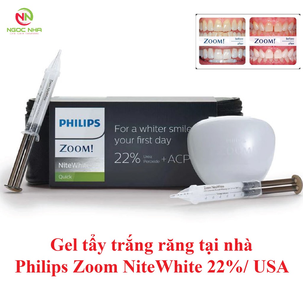 Gel tẩy trắng răng tại nhà Philips Zoom NiteWhite 22%/ USA