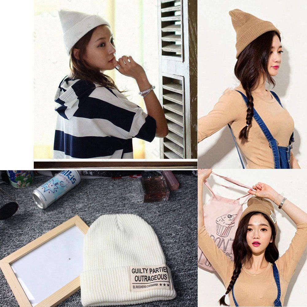 SUMU Mũ Beanie Dệt Kim Màu Trơn Dễ Thương Chất Lượng Cao Cho Nữ