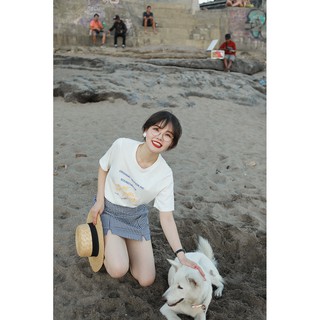 ÁO THUN NỮ tay lỡ Call me..