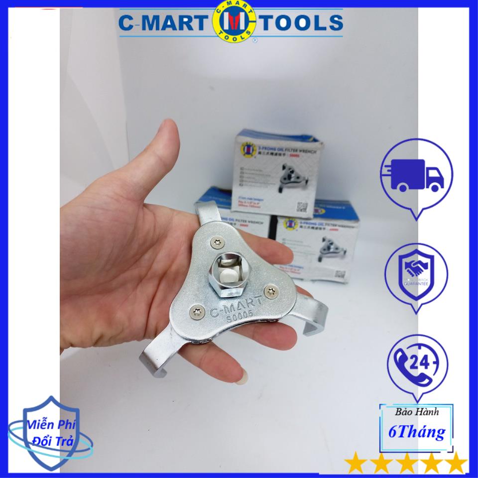 Cảo mở lọc nhớt S0004 CMART, Vam tháo cốc lọc dầu, Cảo Mở Lọc Dầu 3 chân tròn