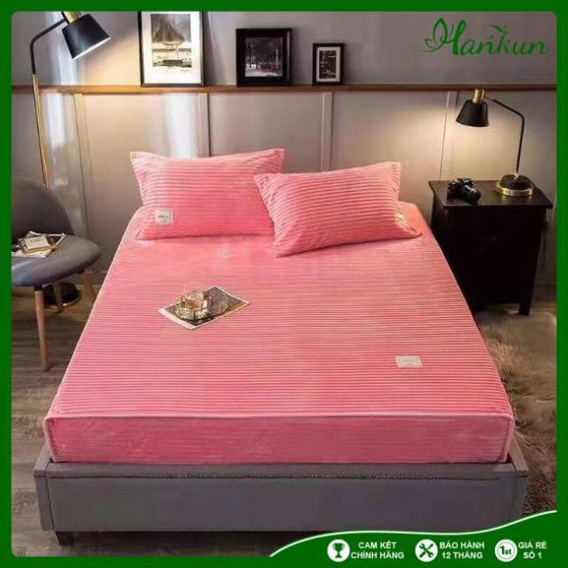 Drap giường/Thảm trải giường/ bộ ga gối nhung tăm 3 món  NHẬP KHẨU cao cấp siêu mịn, ấm kích thước 1M6, 1M8, 2M2 | BigBuy360 - bigbuy360.vn