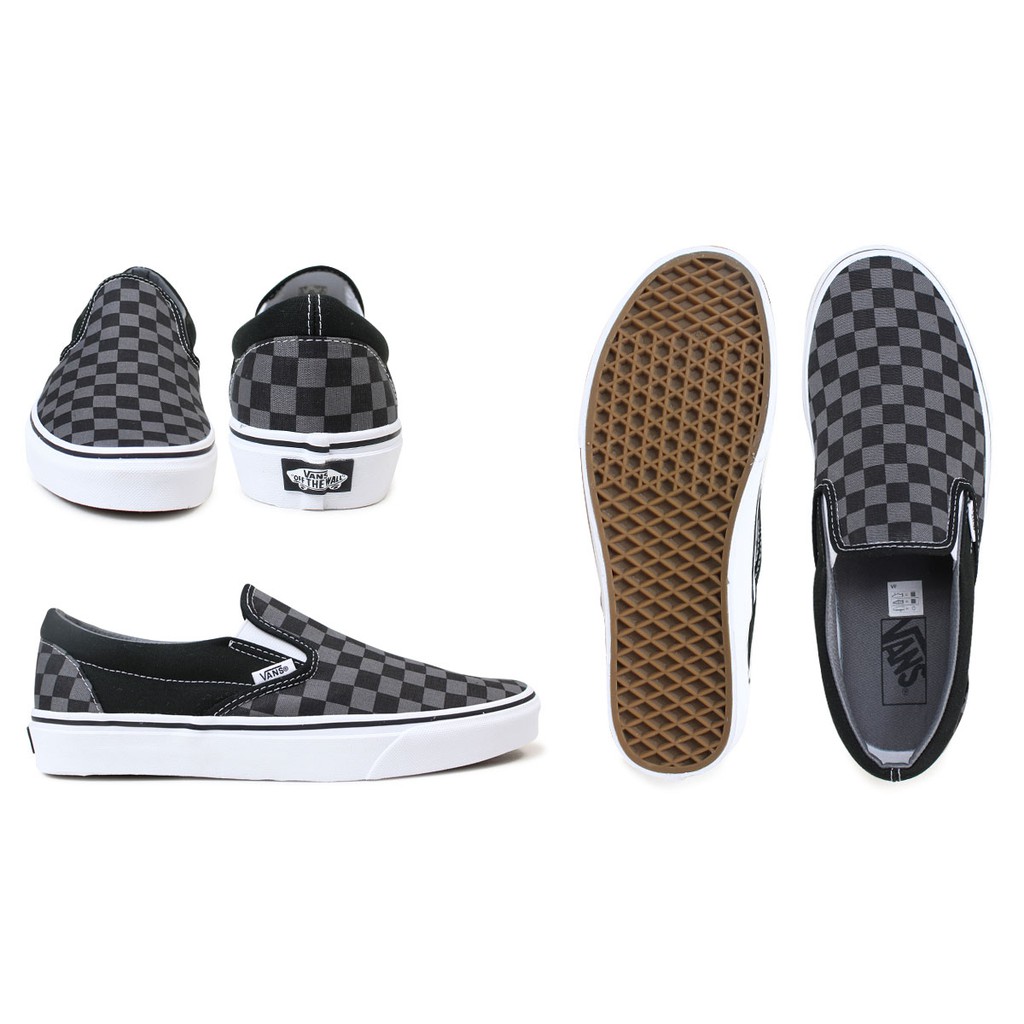 [Mã FASHIONMALLT4 giảm 15% đơn 150k] Giày Sneakers Vans Slip-on Checkerboard Black/Grey