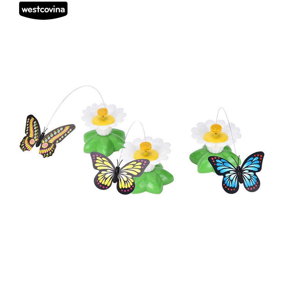 Đồ Chơi Tương Tác Có Đế Hình Hoa Gắn Bươm Bướm Thú Vị Cho Mèo Cưng