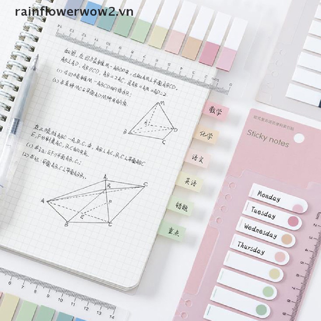 200 Miếng dán ghi chú đánh dấu trang sách tùy chọn màu sắc