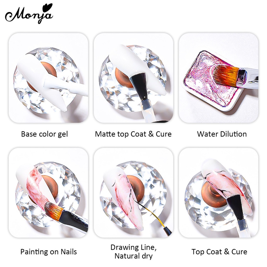 MONJA [Hàng mới về] Bột kim tuyến lấp lánh trang trí móng tay 12 màu xinh xắn DIY