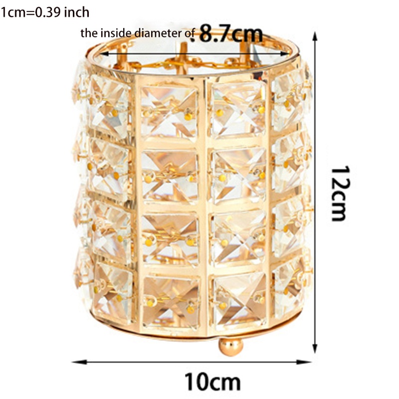 Youyo Giá Đỡ Cọ Trang Điểm Son Môi Bằng Kim Loại Pha Lê Giả Phong Cách Châu Âu
