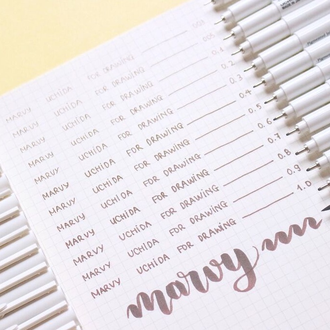 Bán Lẻ - Bút Line MARVY Uchida Đi Nét Kỹ Thuật Chuyên Nghiệp For Drawing Nhật Bản