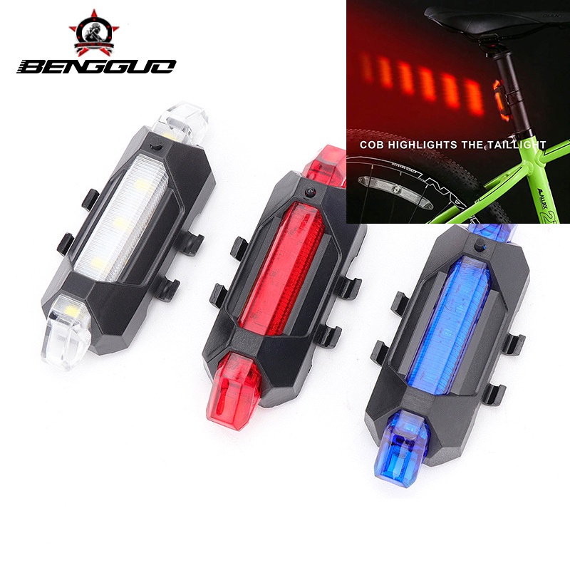 Đèn LED Phản Quang Cảnh Báo An Toàn Gắn Đuôi Xe Đạp Sạc Usb Chống Thấm Nước Dùng Ban Đêm