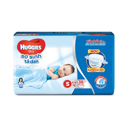 Tã dán sơ sinh Huggies mới size S gói 56 miếng