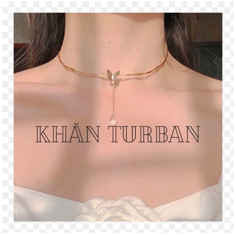 Vòng cổ giọt nước nữ tính - Khăn turban