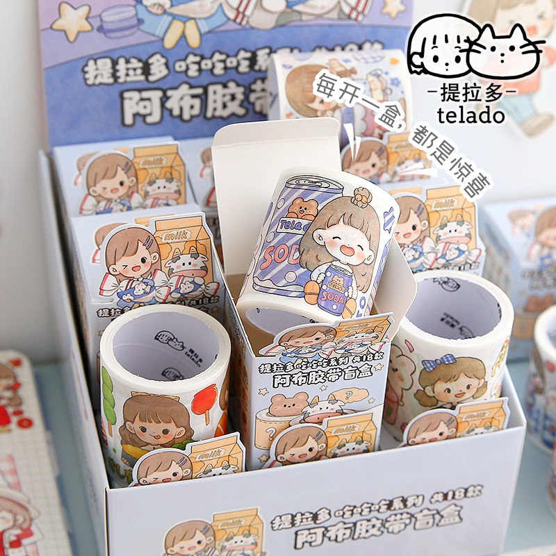 Peach cartoon figure  blind box washi tape stricker Diary Scarpbooking DIY Decoration Washi Tape