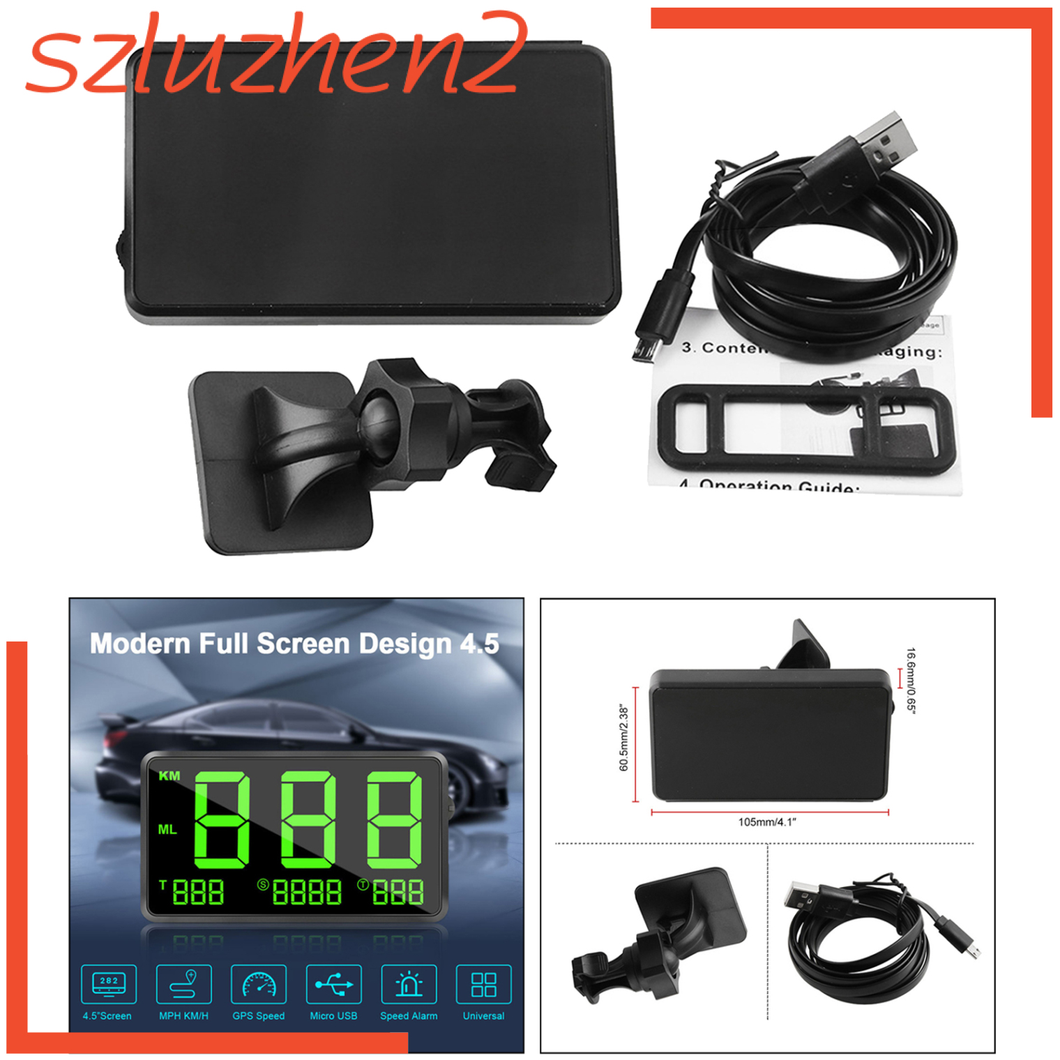 [Adventurer] Car HUD Head Up Display C80 Universal Digital GPS Speedometer