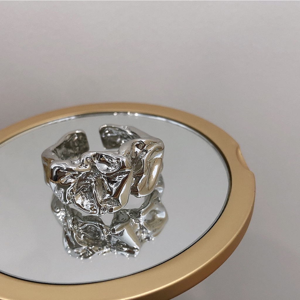 Nhẫn Hở Mạ Bạc 925 Kiểu Hình Học Thời Trang Cho Nam Nữ