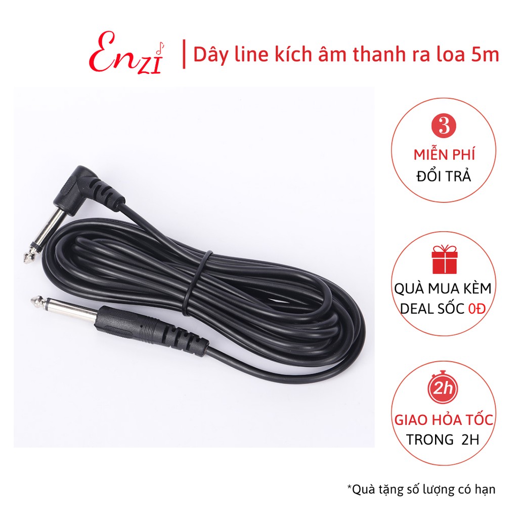 Dây line guitar kích âm thanh ra loa dài 3 mét và 5 mét dây kết nối jack cắm 6.5mm Enzi