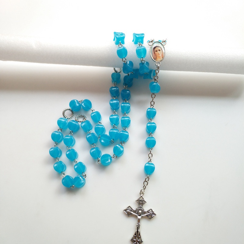 Chuỗi Hạt Đeo Cổ Bằng Thủy Tinh Hình Chữ Thập Thời Trang