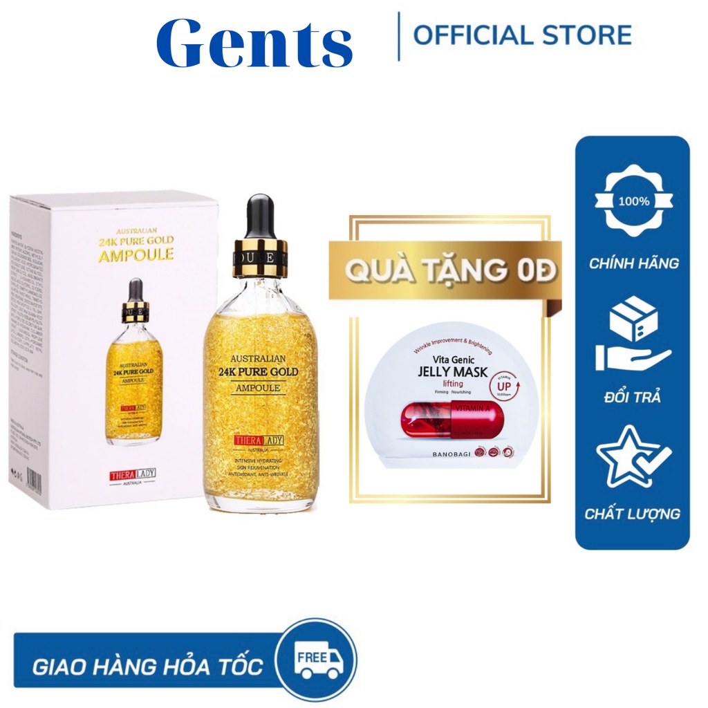 Serum dưỡng da Thera Lady Australian 24K Pure Gold Ampoule 100ml Của Úc ( Tặng Thanh Lăn  và Quà Tặng 0 Đ )