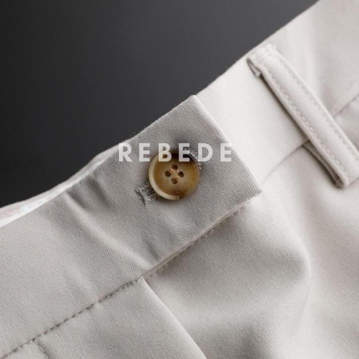 Quần tây nam đẹp màu trắng kem, vải Tuyết hàn co giãn cao cấp ống suông đứng Rebede | BigBuy360 - bigbuy360.vn