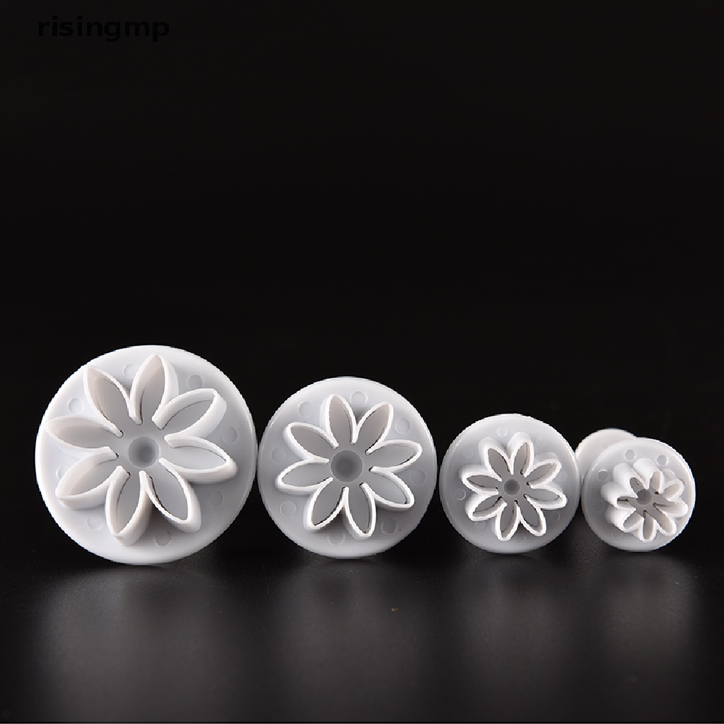 Set 4 Khuôn Cắt Tạo Hình Hoa Cúc Trang Trí Bánh Kem ♨Trên đó