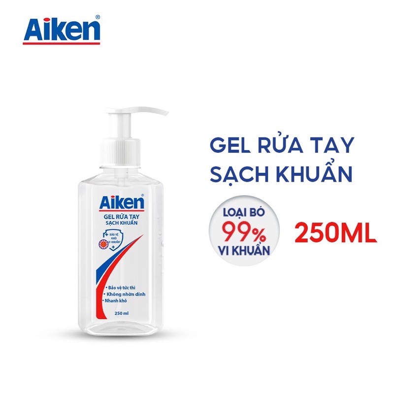 Aiken Gel rửa tay Sạch khuẩn 250ml Dạng vòi