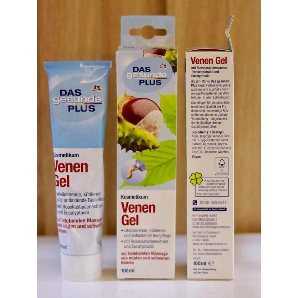 Kem bôi giãn tĩnh mạch Venen Gel Das Gesunde Plus Mivolis 100ml, hàng  Đức
