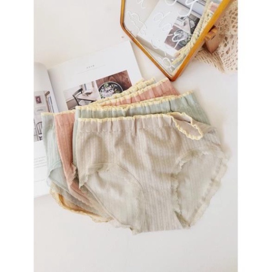 Quần lót nữ coton silip Cạp Cao Màng khử khuẩn ❄️ Nội y xanh chất đẹp deal xịn sexy