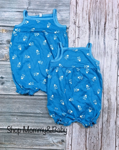 Romper body đùi hãng C&amp;S xuất dư loại 2 dây chất liệu cotton cho bé gái từ 6 tháng đến 18 tháng